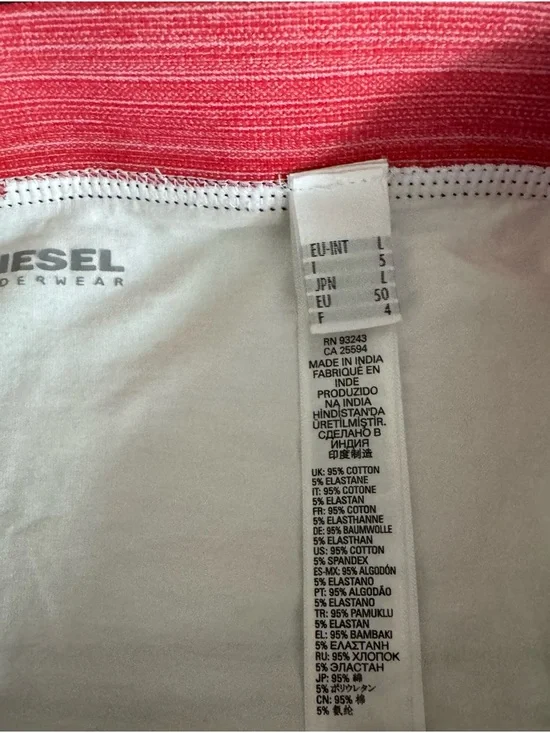 Diesel White Boxer Briefs with Black Waistband and Red Logo size L - Picture 3 of 4